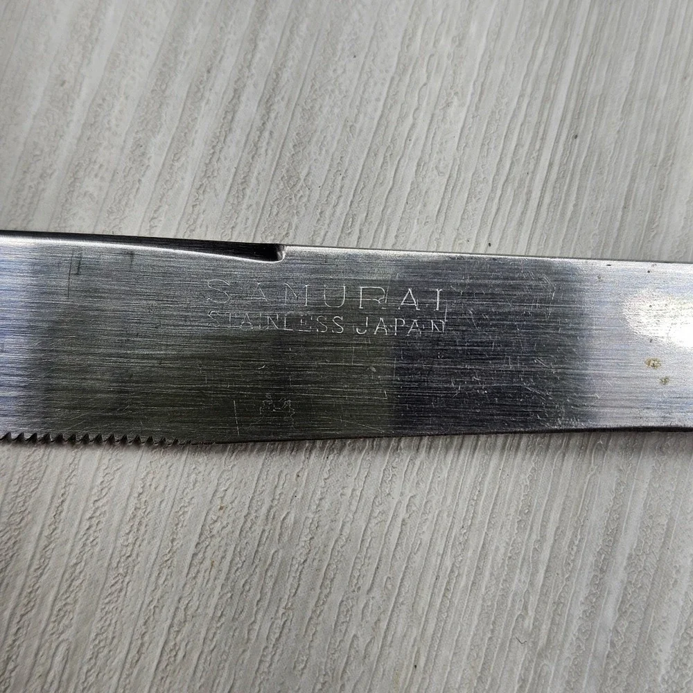 Vintage Samurai Cutlery Pioneer Products Ltd Japan Stainless Steak Knife Set 8pc